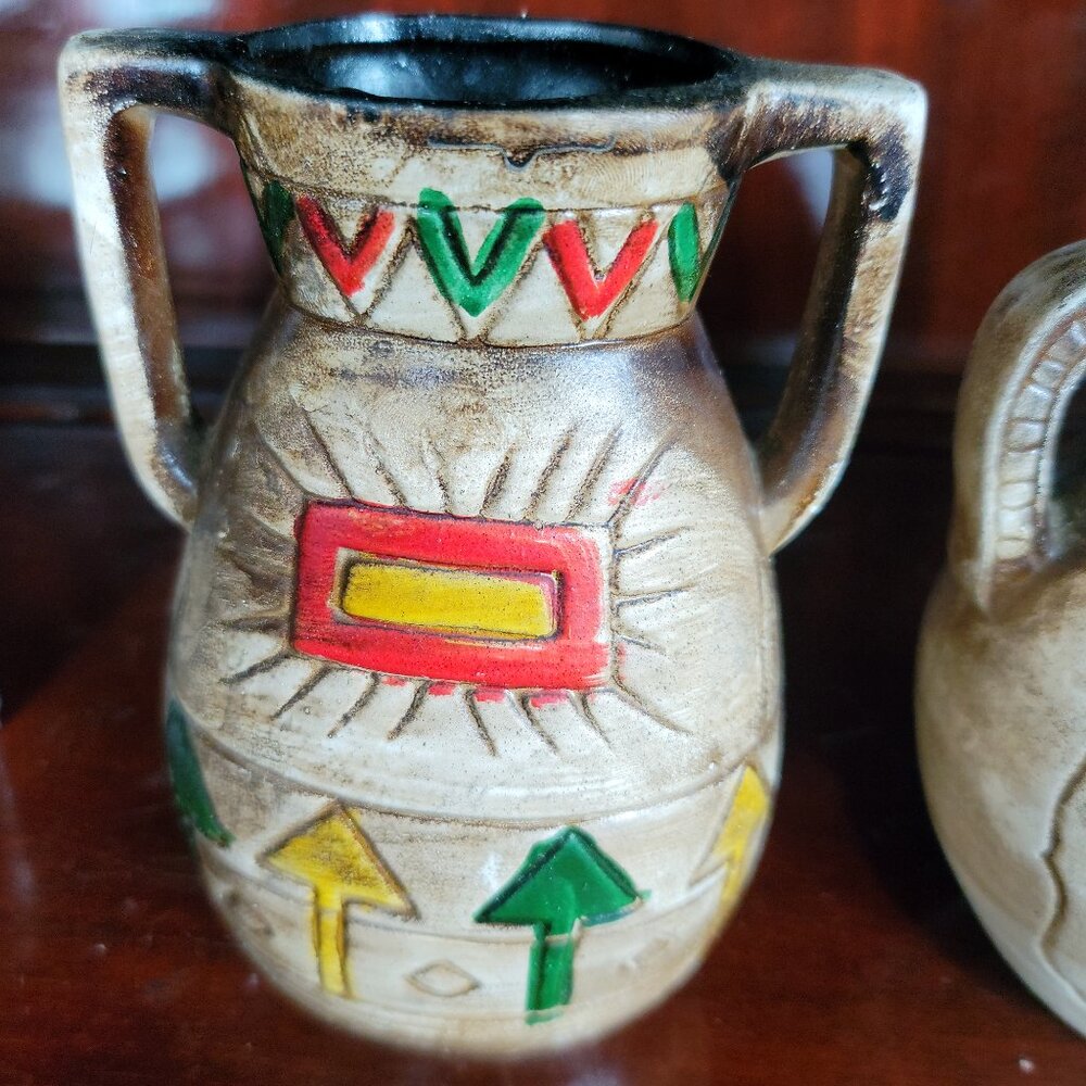 Native American Inspired Ceramic Jug Vase